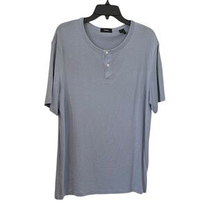 THEORY | Men’s Light Blue Gaskell H. Anemone Henley Two Button Top Size XL